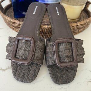 Birdies Kiwi slide in chocolate brown size 10